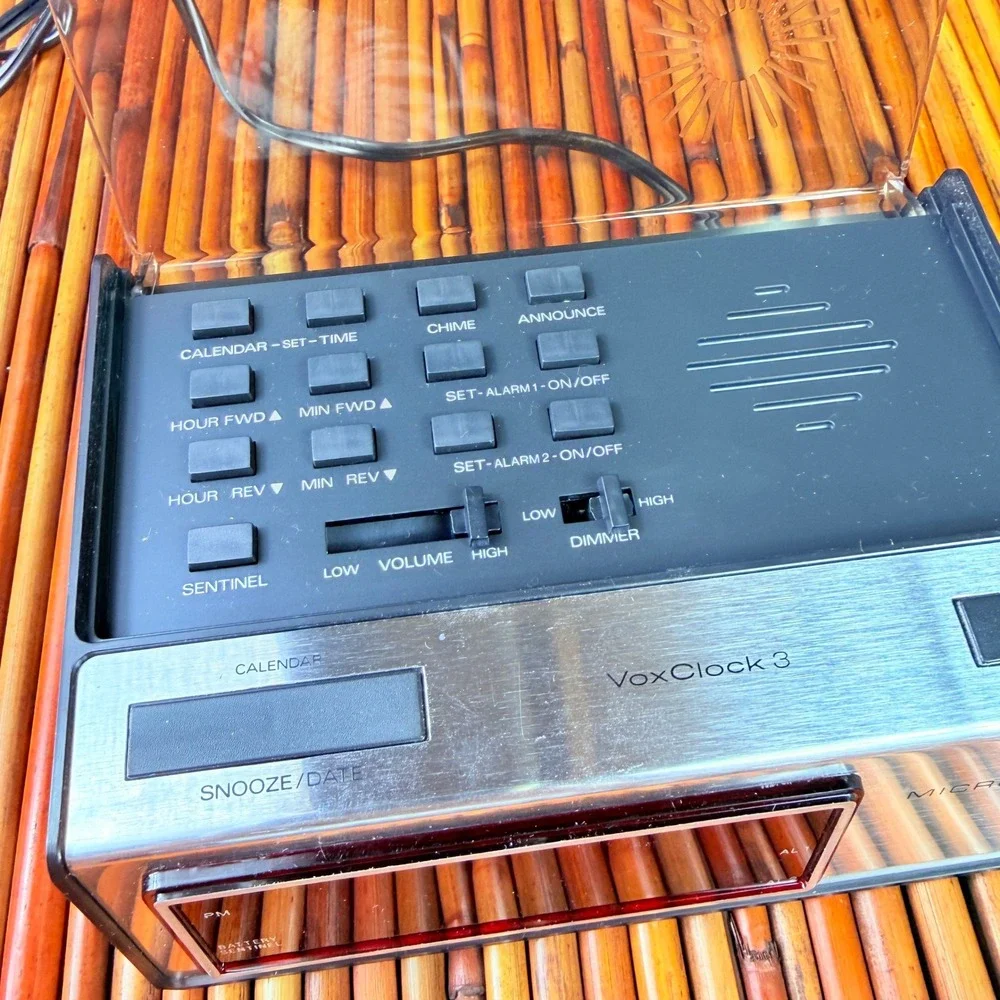Micronta Talking Alarm Clock VoxClock 3 Silver 63-906 Tested Works! Radio Shack